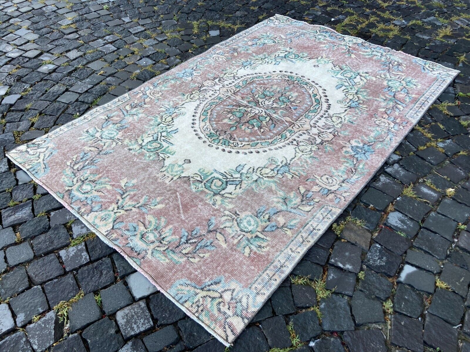 Vintage rug, Turkish, Handmade rug, Area rug, Wool rug, Bohemian | 4,5 x 7,0 ft 