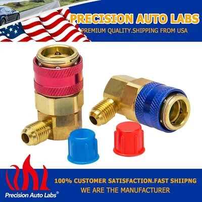 PRECISION AUTO LABS AC Connector Adapter Coupler Auto A/C Manifold Gauge Low/High Set HVAC