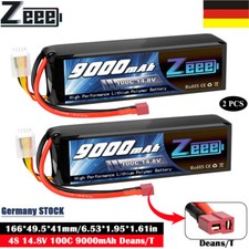 2x Zeee 14.8V 4S Lipo batteria spina a T 100C 9000mAh per RC auto aereo camion