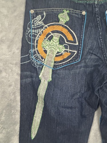 Vintage Coogi Jeans Mens 34x34 Blue Y2K Rare Baggy Street Skater Actual 34x33 - Picture 8 of 22