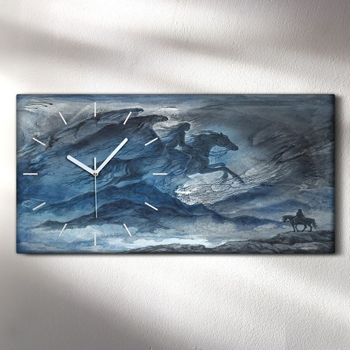 Horloge Décorative Sur Toile Coloray 60x30 Cm - Peinture Poisson Jean Bernard - Vert