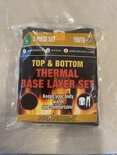 Polar Extreme Youth XL (18-20) Black 2 Piece Thermal Base Layer Set NWT Warm