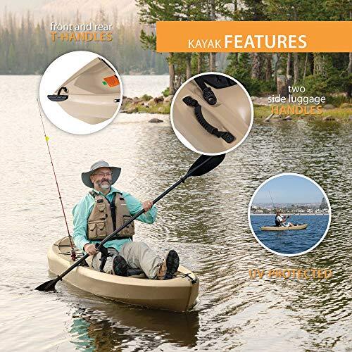 Lifetime Muskie Angler Sit-On-Top Kayak with Paddle Tan 120""" 90508