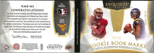 (#/15) Rc Jersey Patch Geno Smith Auto 2013 Exquisite Rookie EJ Manuel Autograph - Picture 6 of 6