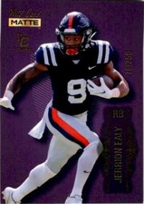 2022 Wild Card Matte #MB-63 Jerrion Ealy Purple Chase RC /250 Ole Miss Rebels