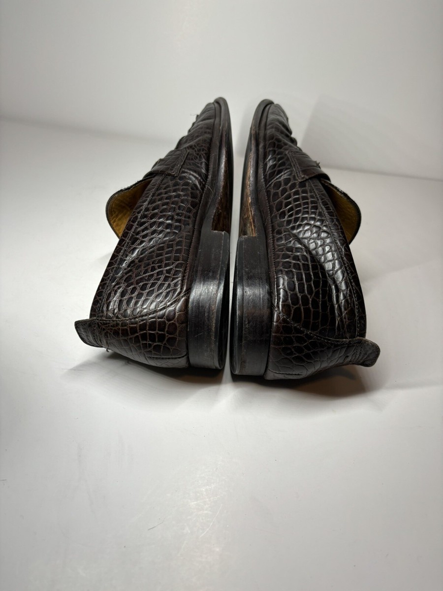 COLE HAAN REAL CROCODILE MENS LOAFERS SIZE 10 Exotic Bragano Cole Haan Mens 10.5M Alligator Crocodile  main image 2