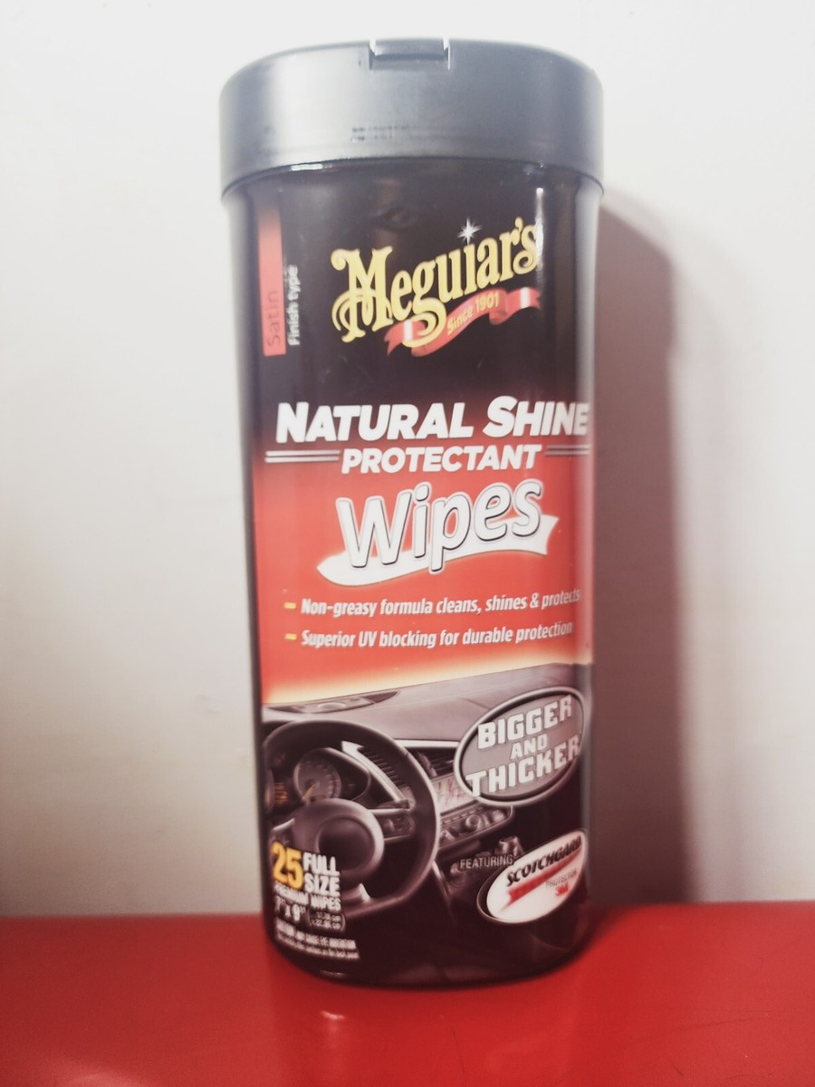 Meguiar's Natural Shine Interior Protectant Wipes – Satin Finish, 30 Thick Wipes