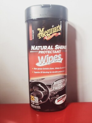 Meguiar's NATURAL SHINE Interior Protectant Satin Finish Bigger Thicker 30 Wipes