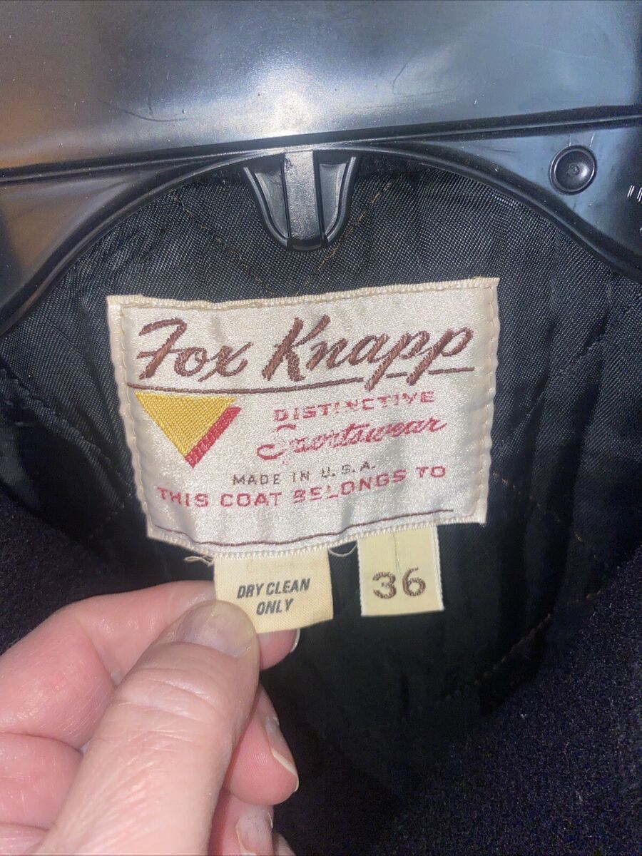 PLEASE READ! Vintage FOX KNAPP Wool Navy Pea Coat-Mens 36 PLEASE READ! Vintage FOX KNAPP Wool Navy Pea Coat-Mens 36