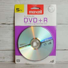 Maxell Platinum Recordable DVD R 5 Pack 4.7 R01GB 120-Minute 16X 639031 NEW