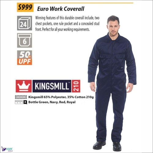 Portwest Men's PPE Mechanics Coverall Overall Boiler Suit Safety Work Euro S999 - Picture 6 of 12