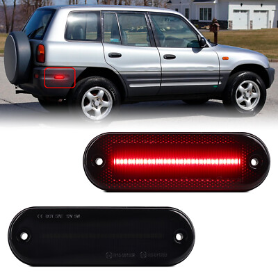 For 1996-2000 Toyota Rav4 2pcs Smoked LED Rear Side Marker Light Fender Lamps