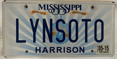 Vanity LYN SOTO LYNN LYNNE SOTTO license plate Mayor Desoto Delsoto Del El De MS