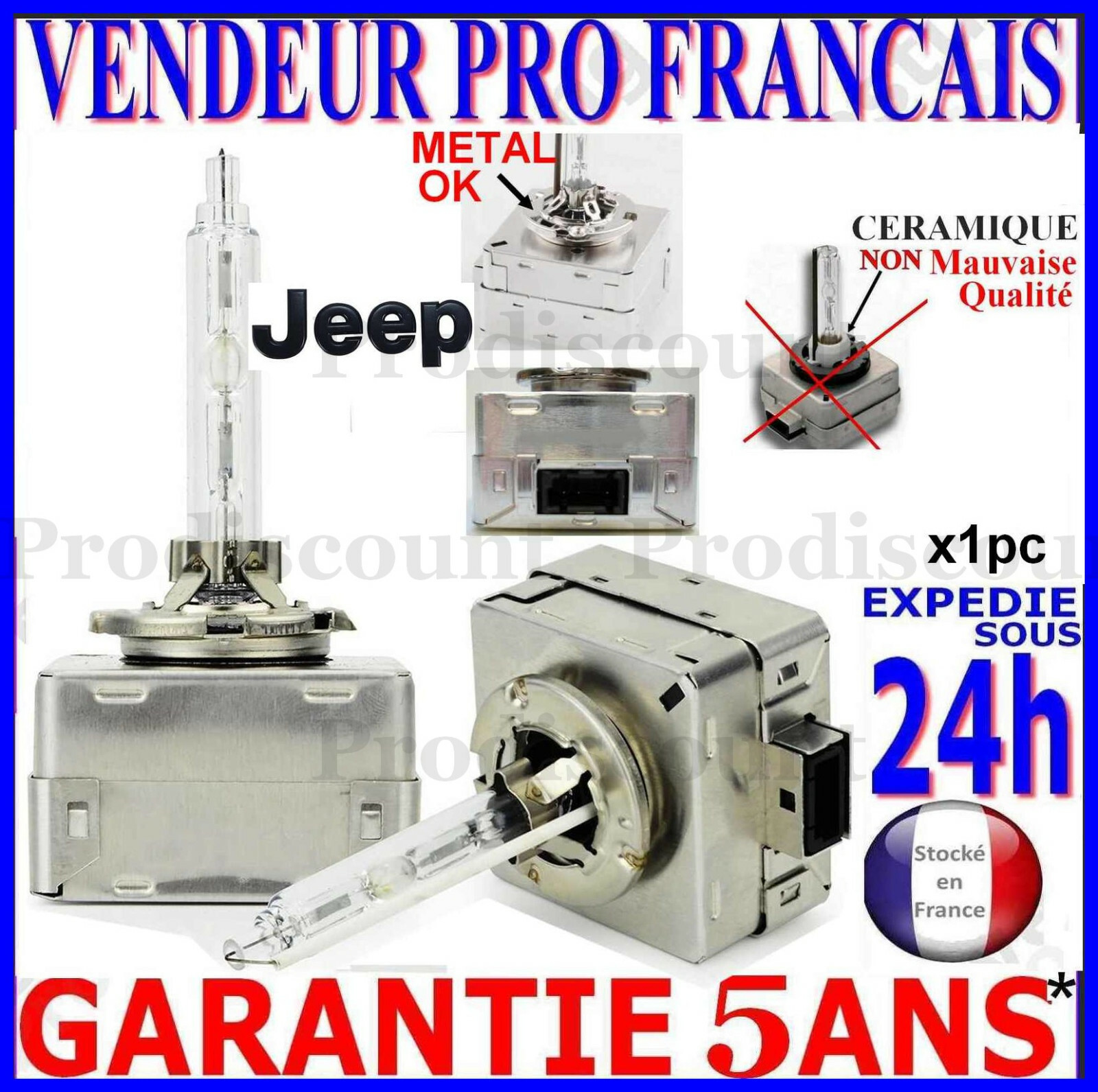 Ampoule D3S Xenon 35W HID pour Feu Phare Jeep Cherokee V KL - Lampe de Rechange 6000K 8000K