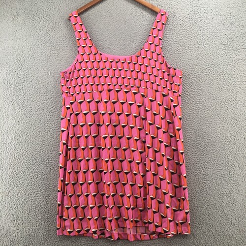 Diane Von Furstenberg Short Sheath Dress Womens 20 Pink Multicolor Geometric NEW - Picture 6 of 13