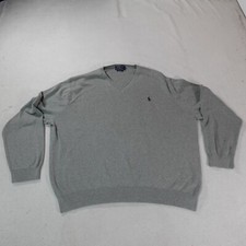 Polo Ralph Lauren Sweater Mens 2XL XXL Gray Pima Cotton Sweatshirt Outdoor Top