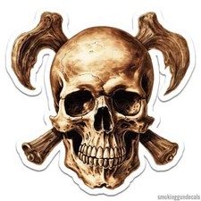 Skull Crossbones, Vinyl Decal Sticker, Indoor Outdoor, 3 Sizes, 12099