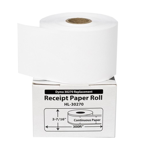 DYMO LW-30270 Continuous Direct Thermal Receipt Paper - (50) Rolls of 300' - Imagen 6 de 8