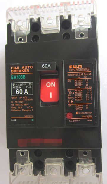 Fuji Plastic Case Circuit Breaker EA103B Three-Phase 60A75A100A