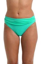 La Blanca Island Goddess Shirred Seafoam Hipster Bikini Bottom L110659 Size 14
