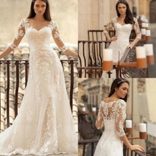 Elegant White Wedding Dresses Sweetheart Long Sleeves Lace Applique Bridal Gowns