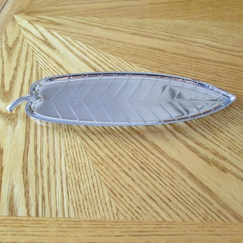 STAINLESS Steel TRAY Dazzling DISH Gorgeous LEAF TRAY Serving PLATE Holiday TRAY - Picture 3 of 3