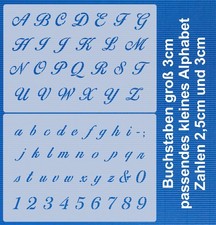 Schablone Set Nr.27 Schreibschrift kleines und gro&szlig;es Alphabet ca. 2,5cm