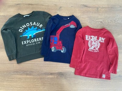 Dreierset Jungen Größe 118 - 122 - 128 Pulli Longsleeve; H&M; Replay; C&A