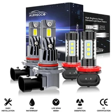 For Toyota RAV4 2016-2018 10000K LED Headlight High or Low Fog Light Bulbs Combo