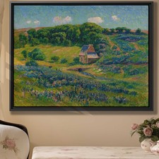Rustic Landscape Oil Painting Canvas Print Country Home Decor Vintage Artwork