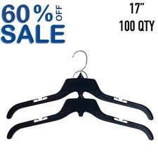 Black Clothes Hangers 17" for shirts 100 Qty IT 54 