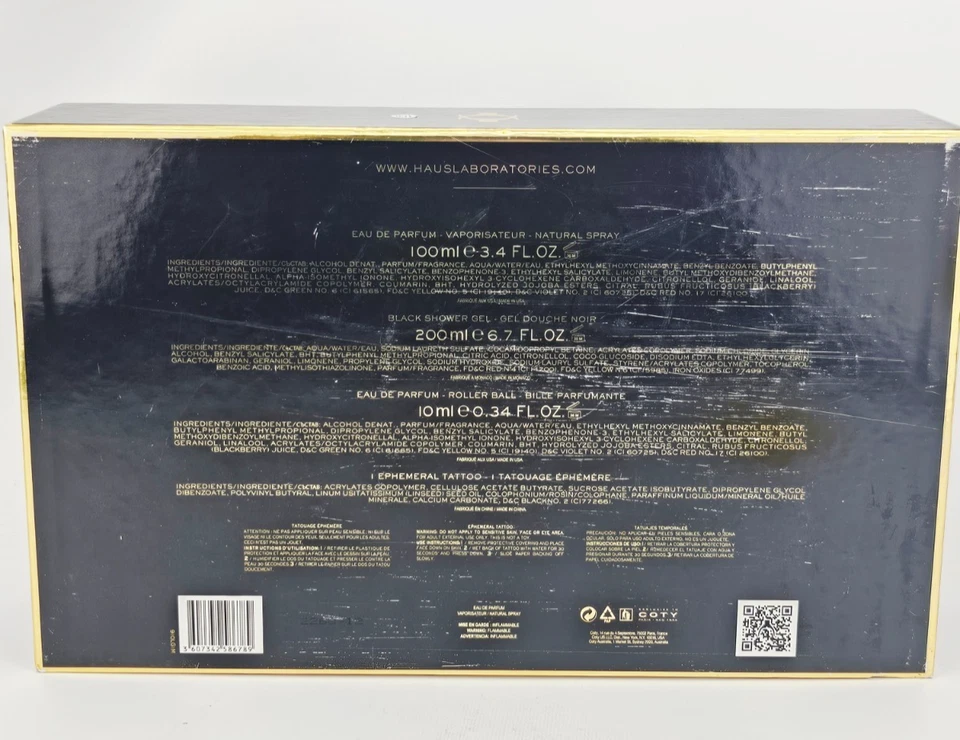 Lady Gaga Black Fluid Eau De Parfum 3.4 OZ Gel de Ducha Rollerball Set de Regalo LEER Foto 4 de 4