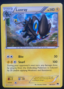 Pokemon TCG Luxray Breakpoint 46/122 Cracked Ice Holo Rare (LP)