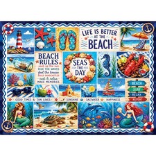 FaPtoo 500 Piece Coastal Beach Collage Jigsaw Puzzle