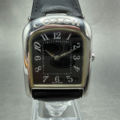 Coach Watch Women 27mm Black Dial Silver Tone Rectangle W522  display picture 3