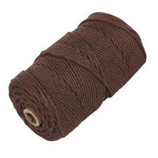Macrame Cotton Cord 4 Ply Twisted Dark Coffee 5mm x 109 Yards Supplies Rope Kit