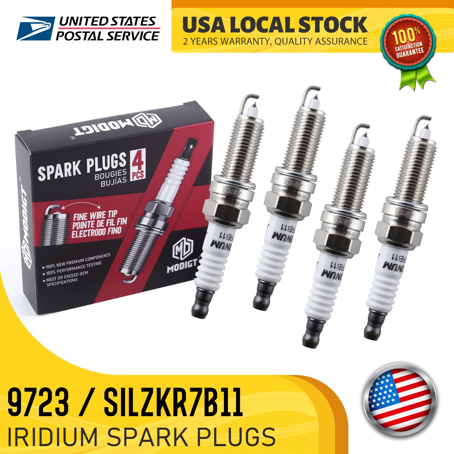 4Pcs OEM Quality SILZKR7B11 18846-11070 Spark Plugs For Kia Optima 2011-2020