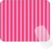 Square Cute Striped Mouse Pad with Stitched Edge, Premium Waterproof Cloth Aesth