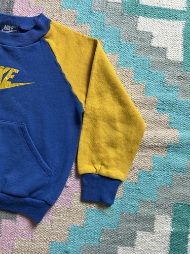 vintage nike Blue tag crewneck sweatshirt youth boys 4 small 90s USA made - Picture 3 of 9