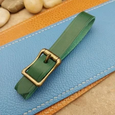 Green Italian Leather Pocket Watch Fob Strap& Antique Brass Finish Solid Buckle
