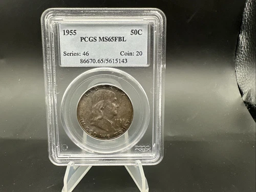 1955 50C Franklin Silver Half Dollar ~ PCGS MS65 FBL