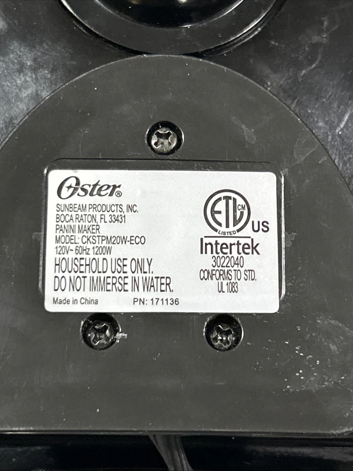 Oster Panini Maker Indoor Grill CKSTPM20W Easy To Clean Duraceramic Tested - Image 4 of 4