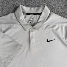 Nike Golf Dri-FIT Polo Shirt Mens Performance Ivory Striped Size XL