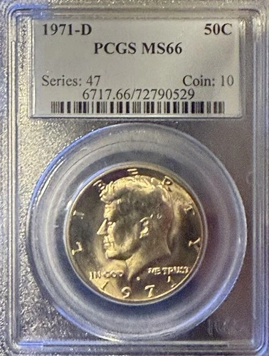 1971-D Kennedy Half Dollar 50c US Coin PCGS Certified MS66 Type 3 Clad