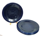 Set of 4 Fiestaware Cobalt Blue 10 1/2" Dinner Plates USA Please read