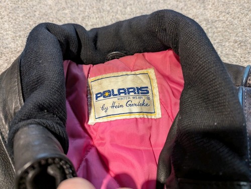 Vintage Polaris Jacket Mens Large Black Cowhide Leather Hein Gericke Indy Racing - Picture 2 of 20