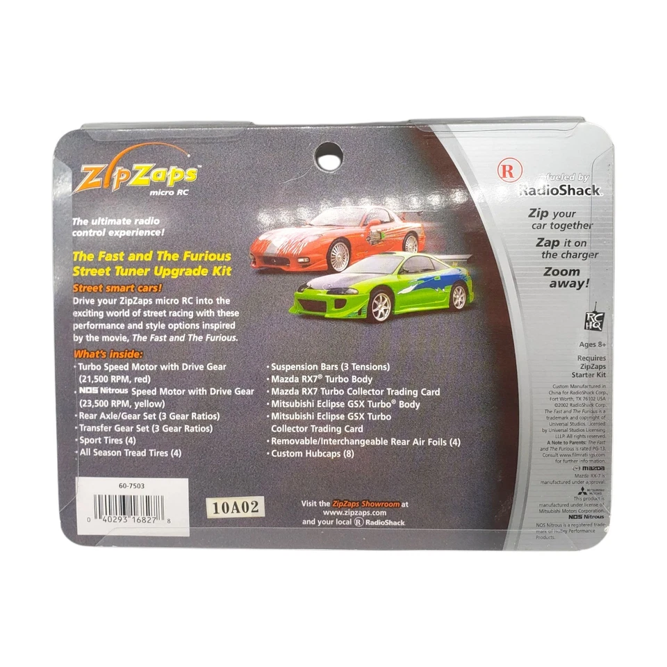 Fast & Furious Street Tuner Upgrade Body & Motor Kit ZipZaps Micro -Incomplete - Image 2 of 2