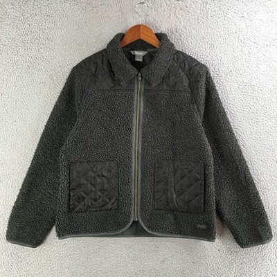 Naturals Reflections Jacket Womens M Sherpa Full Zip Quilted Fleece Cozy Gray