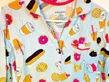 NWOT XHILARATION COFFEE PASTRIES LONG SLEEVE SLEEP SHIRT NIGHTIE SIZE MED