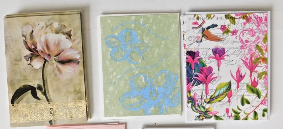 Woman's Blank Note Cards Floral Lot of 21  Cards w/envelopes Papyrus Hallmark + - Image 2 of 4